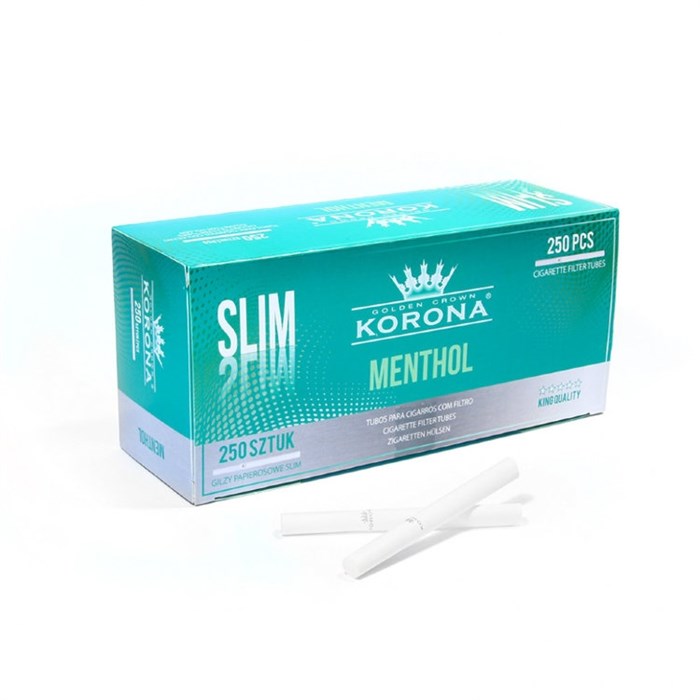 Сигаретные гильзы корона  SLIM MENTHOL (250 шт.) 130 - фото 4532