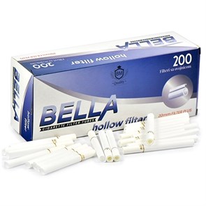 Сигаретные гильзы Bella - 20мм Filter Plus Hollow Твердый фильтр (200 шт.) 250