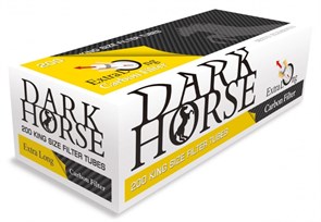 Гильзы сигаретные DARK HORSE - CARBON EXTRA LONG угольный фильтр 24мм (200 ШТ.) 142